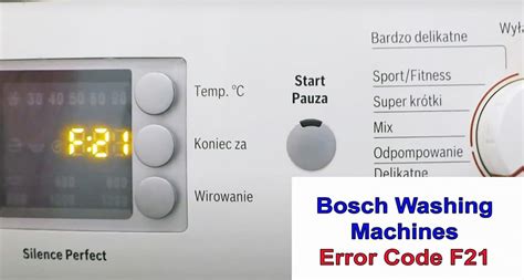 Bosch washer error code F21 .